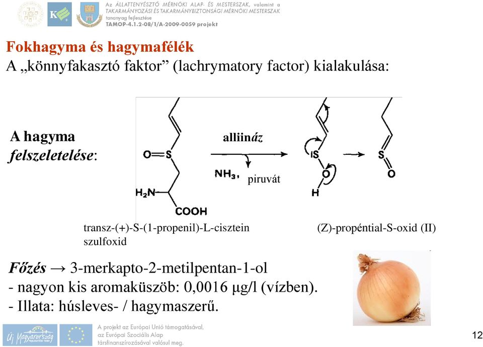 transz-(+)-s-(1-propenil)-l-cisztein szulfoxid (Z)-propéntial-S-oxid (II) Főzés