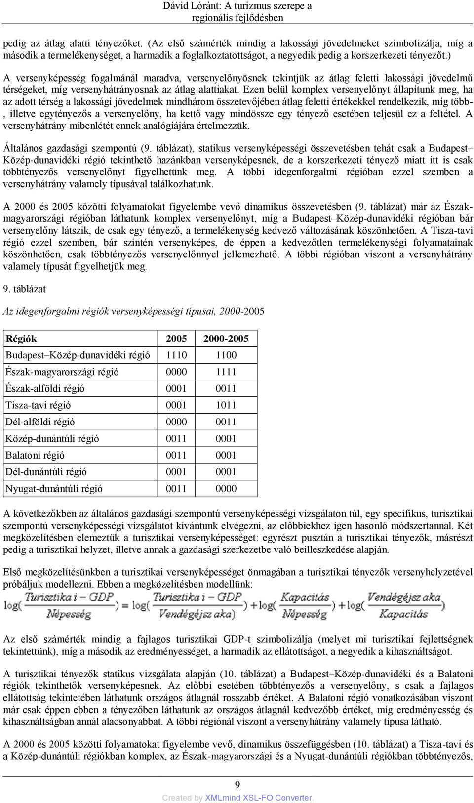 ) A versenyképesség fogalmánál maradva, versenyelőnyösnek tekintjük az átlag feletti lakossági jövedelmű térségeket, míg versenyhátrányosnak az átlag alattiakat.