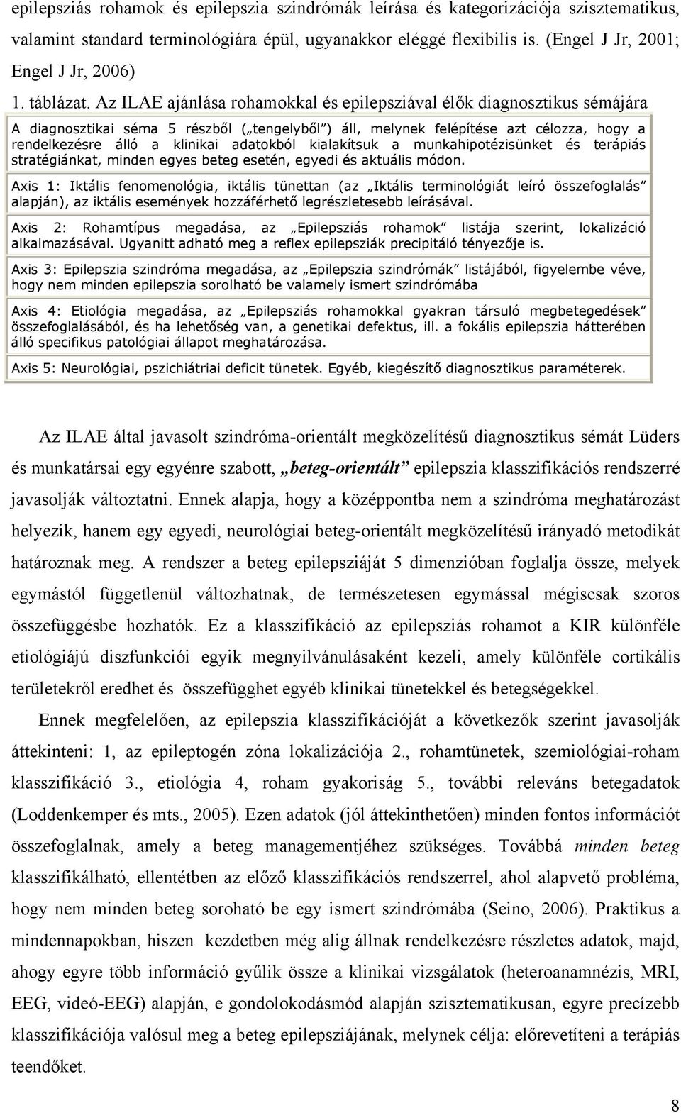 Az ILAE ajánlása rohamokkal és epilepsziával élők diagnosztikus sémájára A diagnosztikai séma 5 részből ( tengelyből ) áll, melynek felépítése azt célozza, hogy a rendelkezésre álló a klinikai