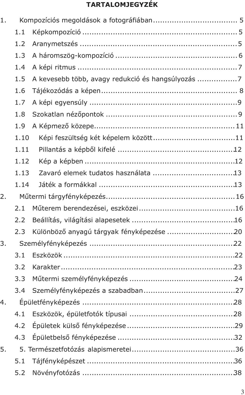 10 Képi feszültség két képelem között...11 1.11 Pillantás a képbõl kifelé...12 1.12 Kép a képben...12 1.13 Zavaró elemek tudatos használata...13 1.14 Játék a formákkal...13 2.