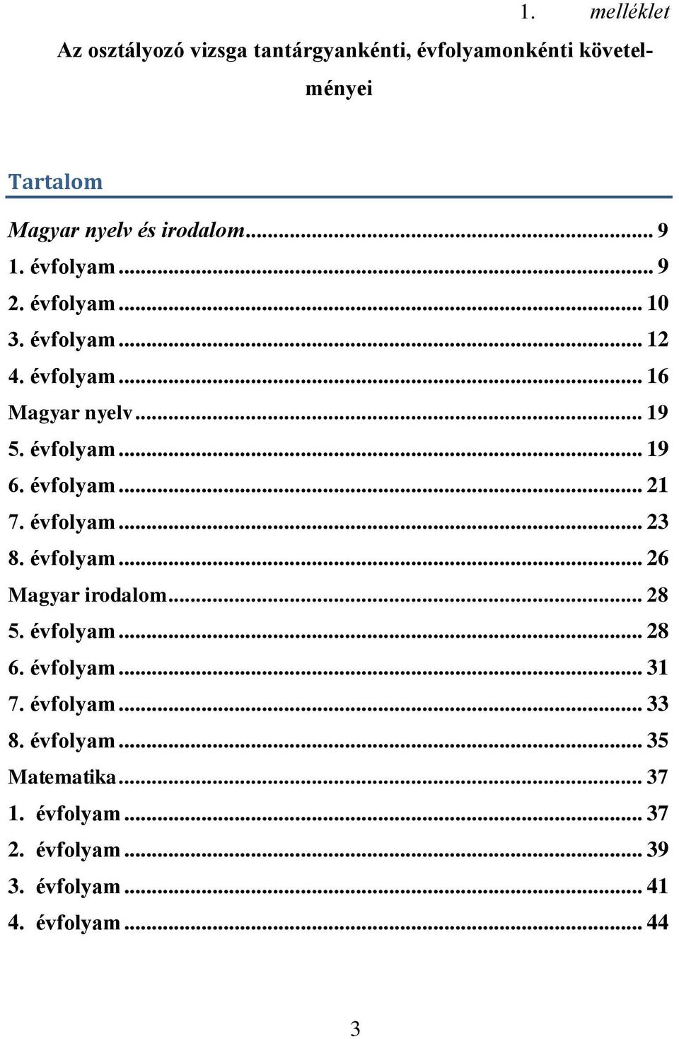 évfolyam... 21 7. évfolyam... 23 8. évfolyam... 26 Magyar irodalom... 28 5. évfolyam... 28 6. évfolyam... 31 7.