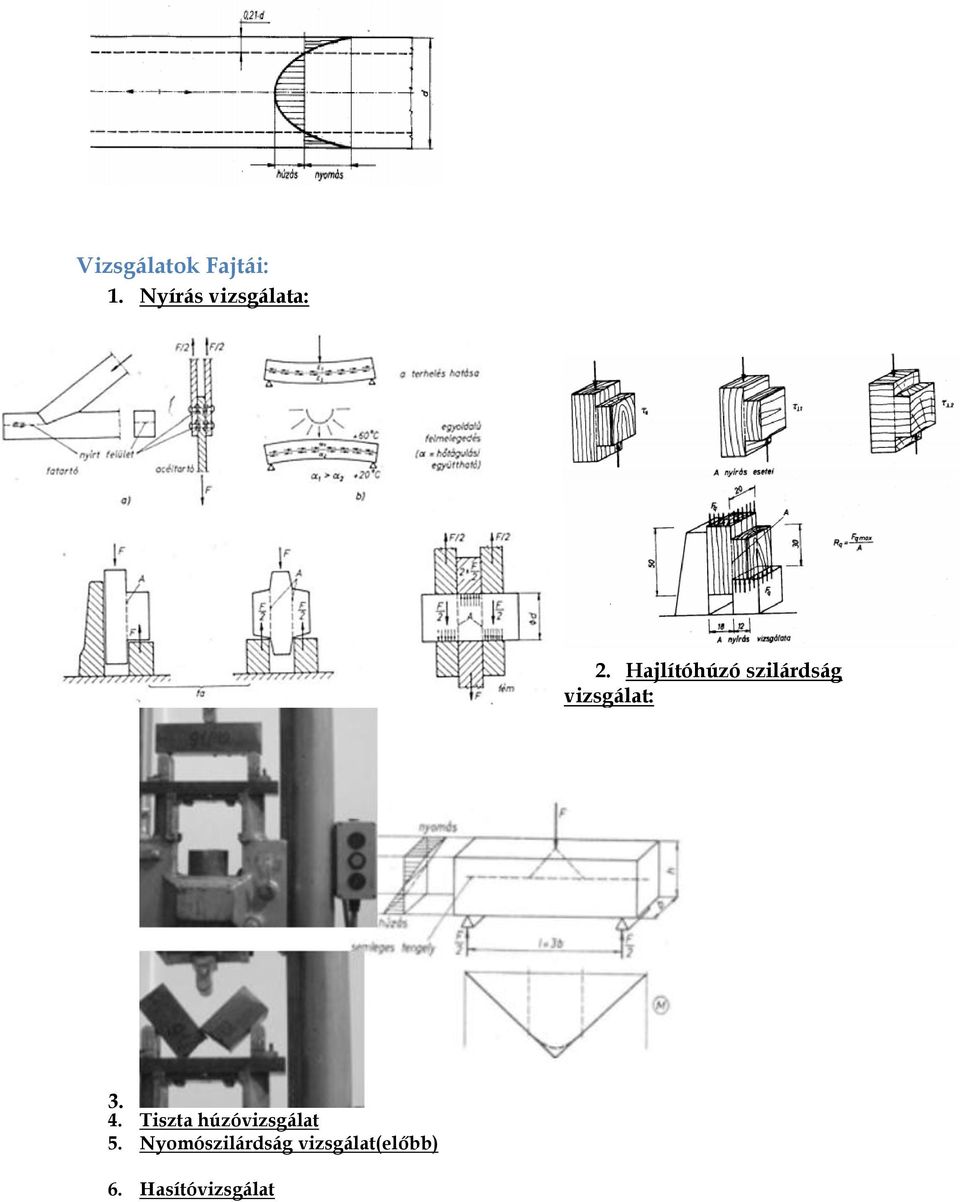 Hajlítóhúzó szilárdság vizsgálat: 3. 4.