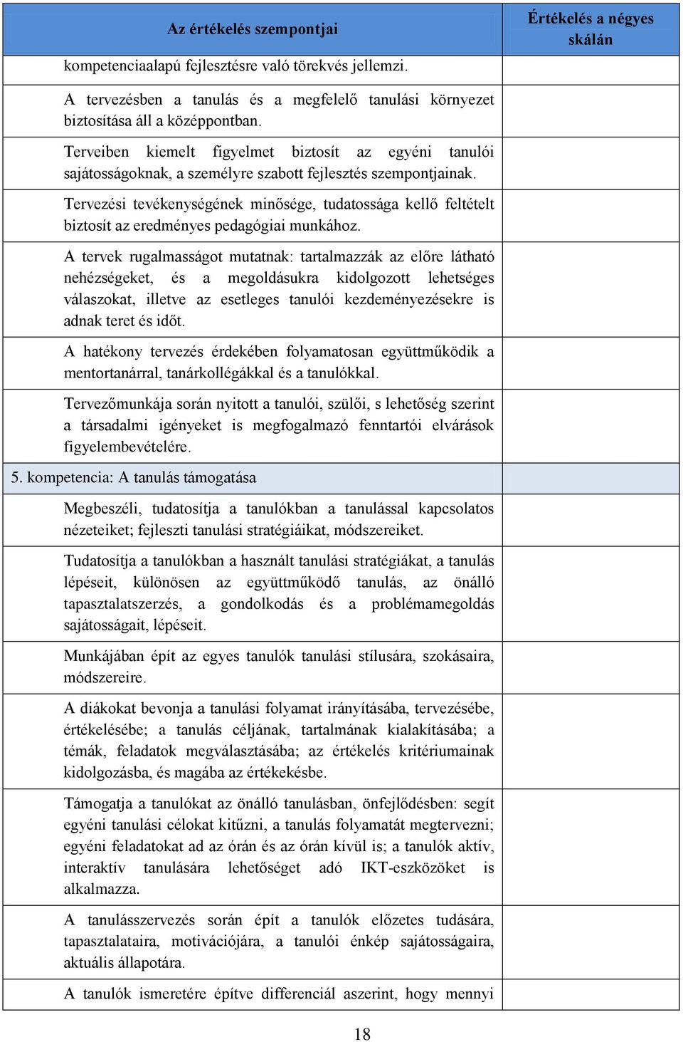 Tervezési tevékenységének minősége, tudatossága kellő feltételt biztosít az eredményes pedagógiai munkához.