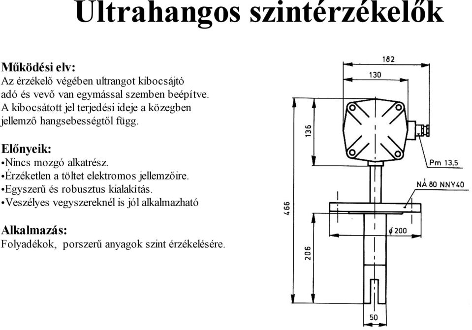 Nincs mozgó alkatrész. Érzéketlen a töltet elektromos jellemzőire.