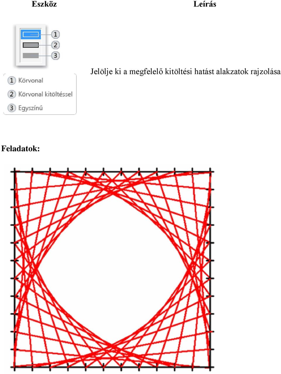 megfelelő kitöltési