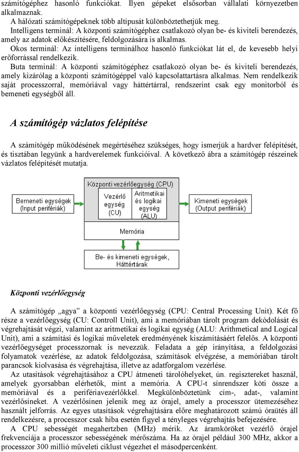 Okos terminál: Az intelligens terminálhoz hasonló funkciókat lát el, de kevesebb helyi erőforrással rendelkezik.