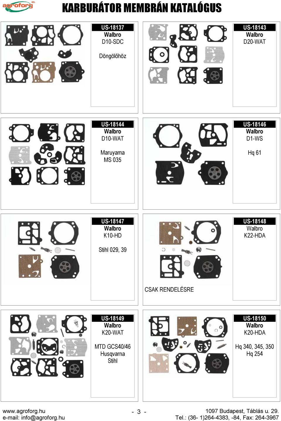 K22-HDA 029, 39 CSAK RENDELÉSRE US-18149 K20-WAT MTD GCS40/46