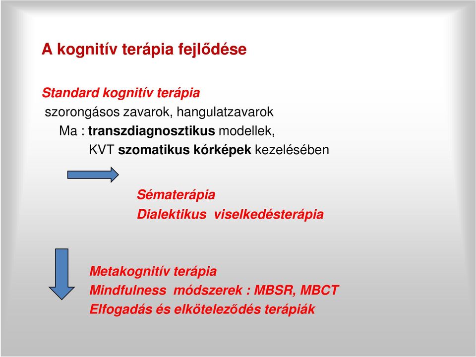 szomatikus kórképek kezelésében Sématerápia Dialektikus viselkedésterápia