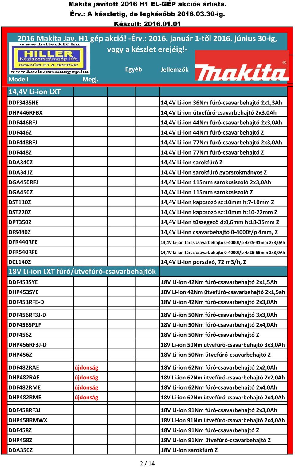 2x3,0Ah 14,4V Li-ion 44Nm fúró-csavarbehajtó 2x3,0Ah 14,4V Li-ion 44Nm fúró-csavarbehajtó Z 14,4V Li-ion 77Nm fúró-csavarbehajtó 2x3,0Ah 14,4V Li-ion 77Nm fúró-csavarbehajtó Z 14,4V Li-ion sarokfúró