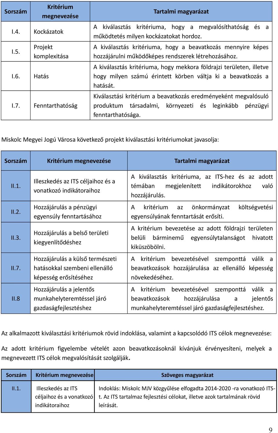 A kiválasztás kritériuma, hogy a beavatkozás mennyire képes hozzájárulni működőképes rendszerek létrehozásához.