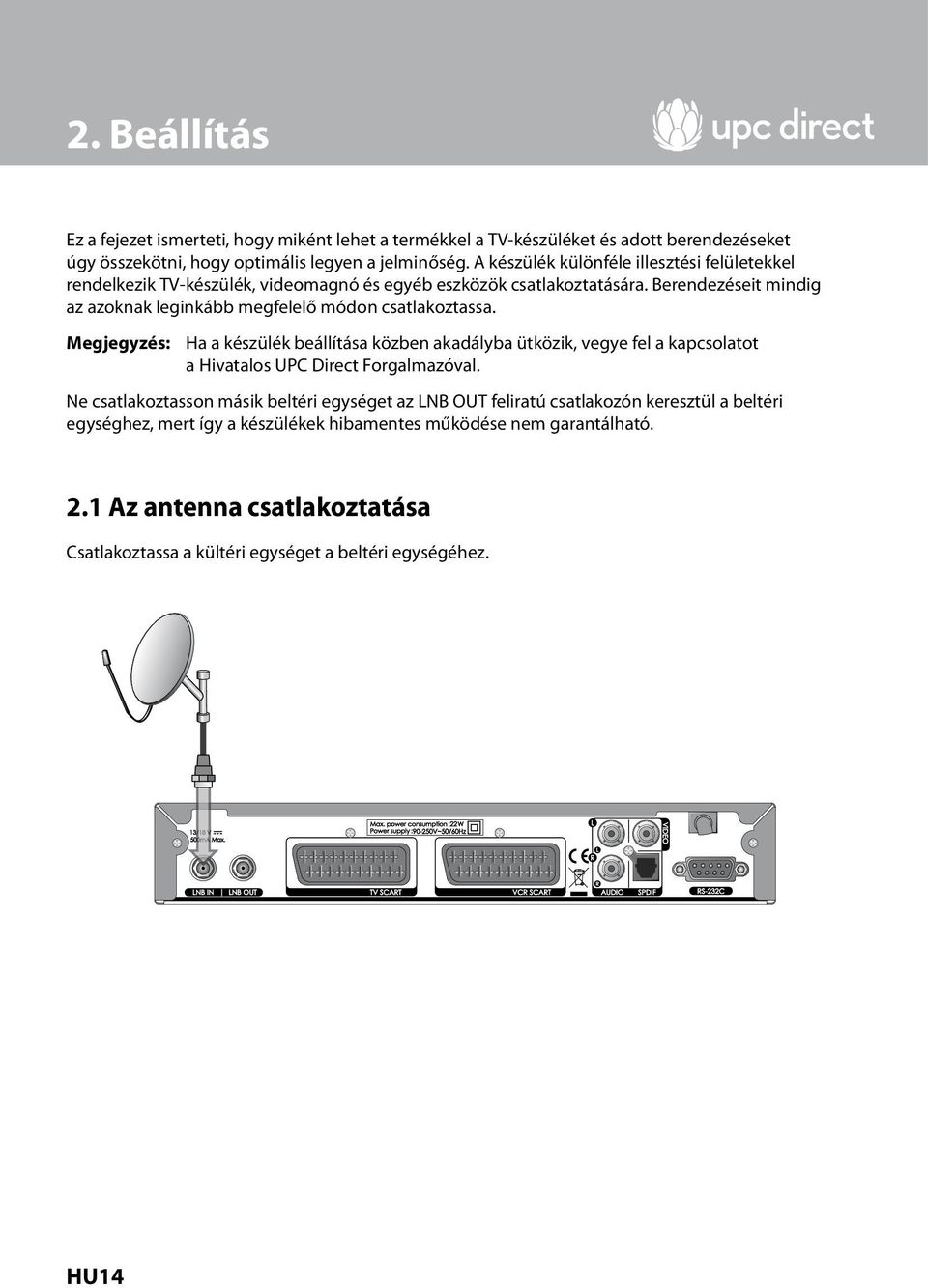 Berendezéseit mindig az azoknak leginkább megfelelő módon csatlakoztassa.