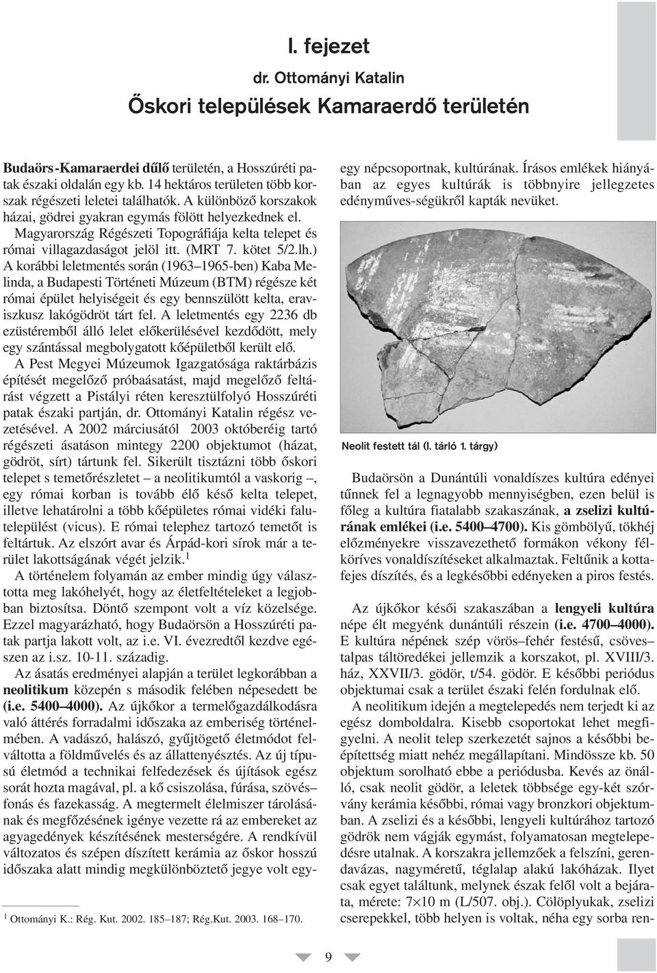 A különbözô korszakok házai, gödrei gyakran egymás fölött helyezkednek el. Magyarország Régészeti Topográfiája kelta telepet és római villagazdaságot jelöl itt. (MRT 7. kötet 5/2.lh.