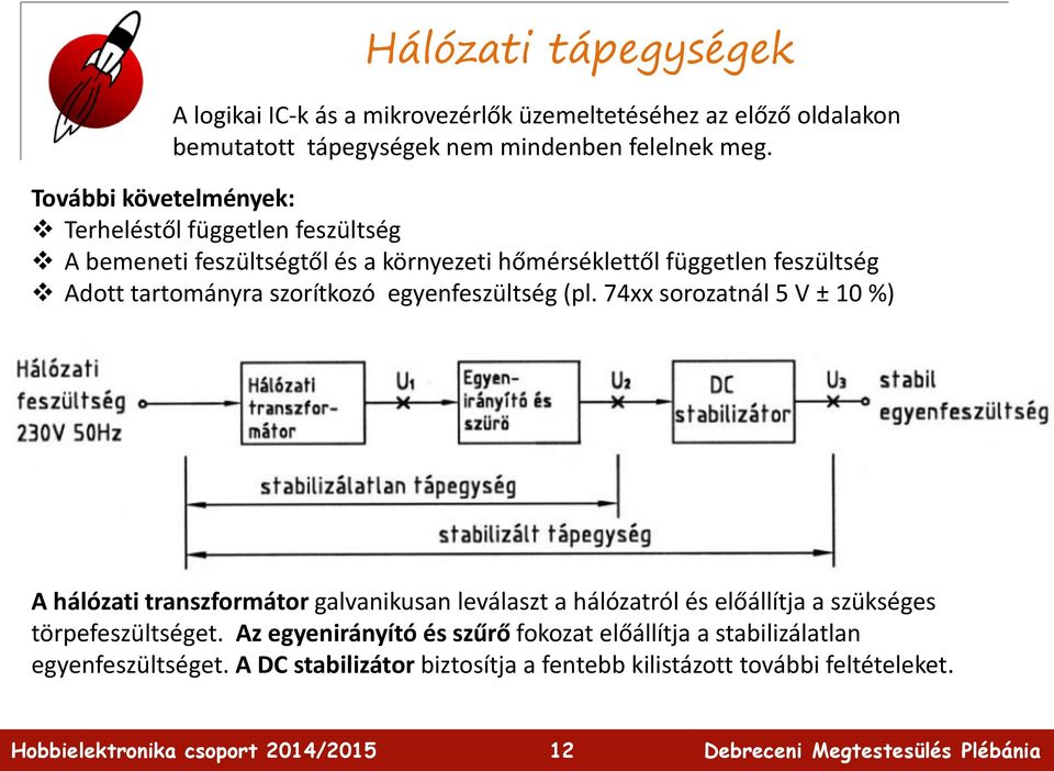 szorítkozó egyenfeszültség (pl.