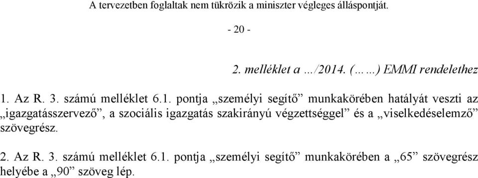 Az R. 3. számú melléklet 6.1.