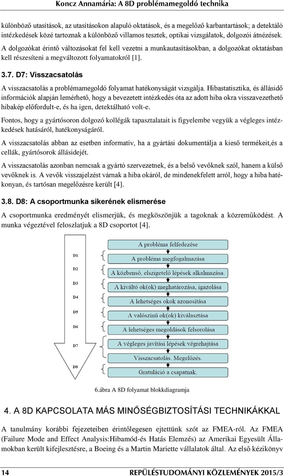 D7: Visszacsatolás A visszacsatolás a problémamegoldó folyamat hatékonyságát vizsgálja.