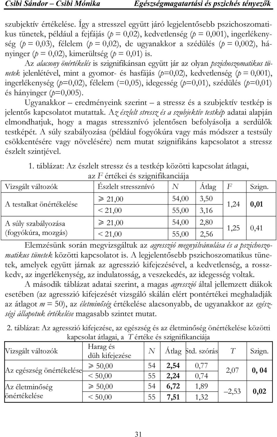 (p = 0,002), hányinger (p = 0,02), kimerültség (p = 0,01) is.