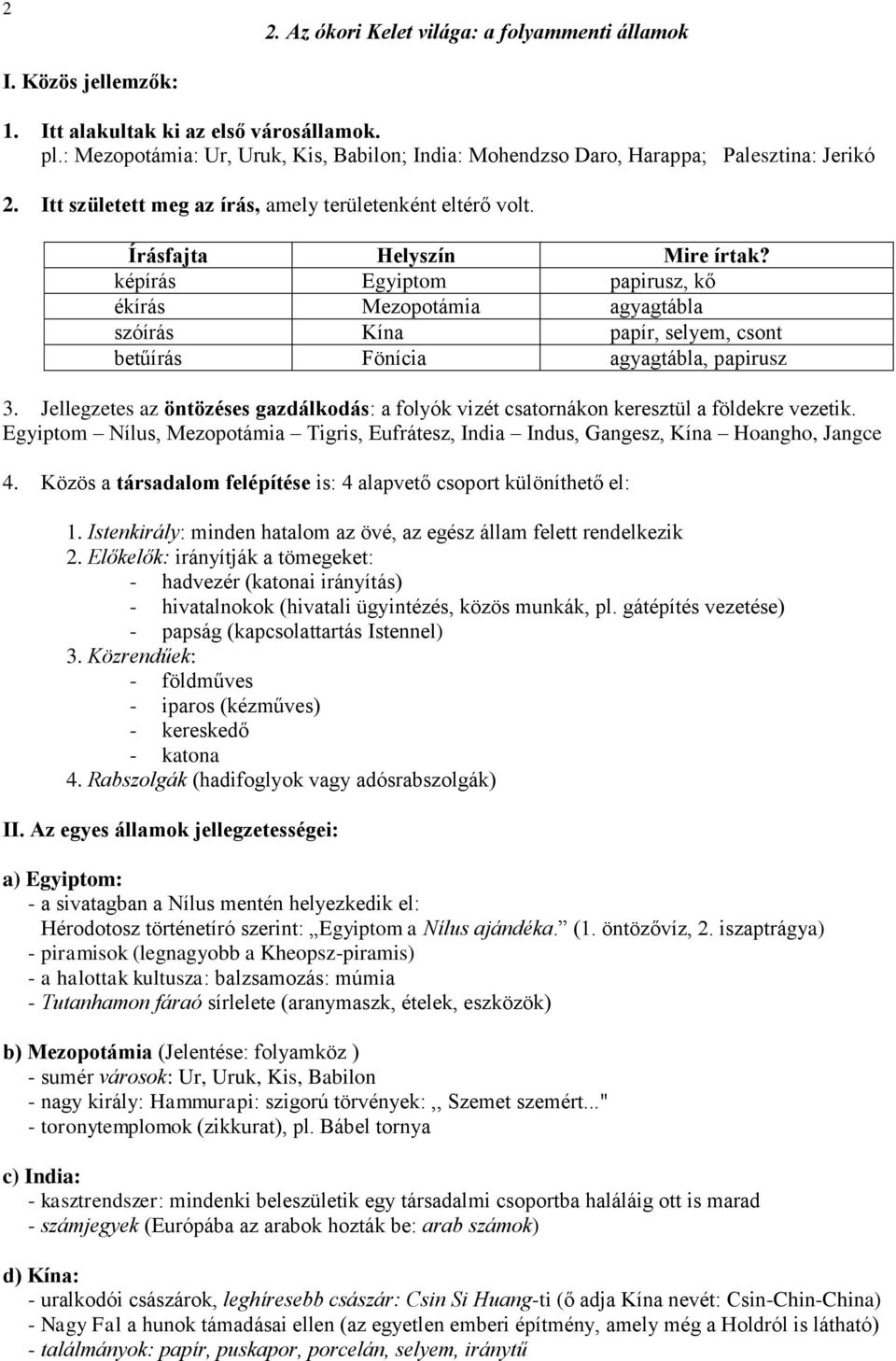 képírás Egyiptom papirusz, kő ékírás Mezopotámia agyagtábla szóírás Kína papír, selyem, csont betűírás Fönícia agyagtábla, papirusz 3.