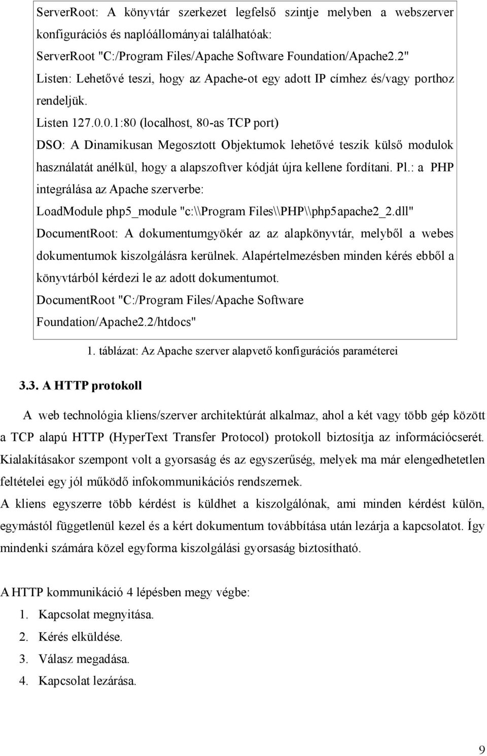 0.1:80 (localhost, 80-as TCP port) DSO: A Dinamikusan Megosztott Objektumok lehet vé teszik küls modulok használatát anélkül, hogy a alapszoftver kódját újra kellene fordítani. Pl.