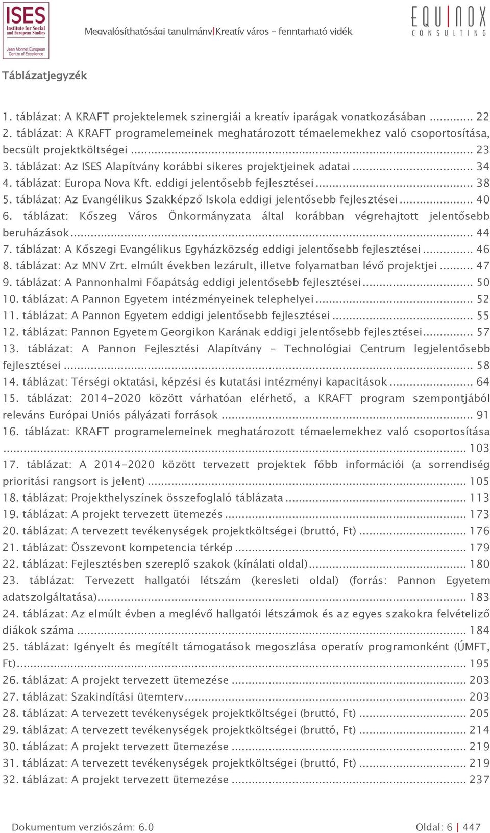 táblázat: Europa Nova Kft. eddigi jelentősebb fejlesztései... 38 5. táblázat: Az Evangélikus Szakképző Iskola eddigi jelentősebb fejlesztései... 40 6.