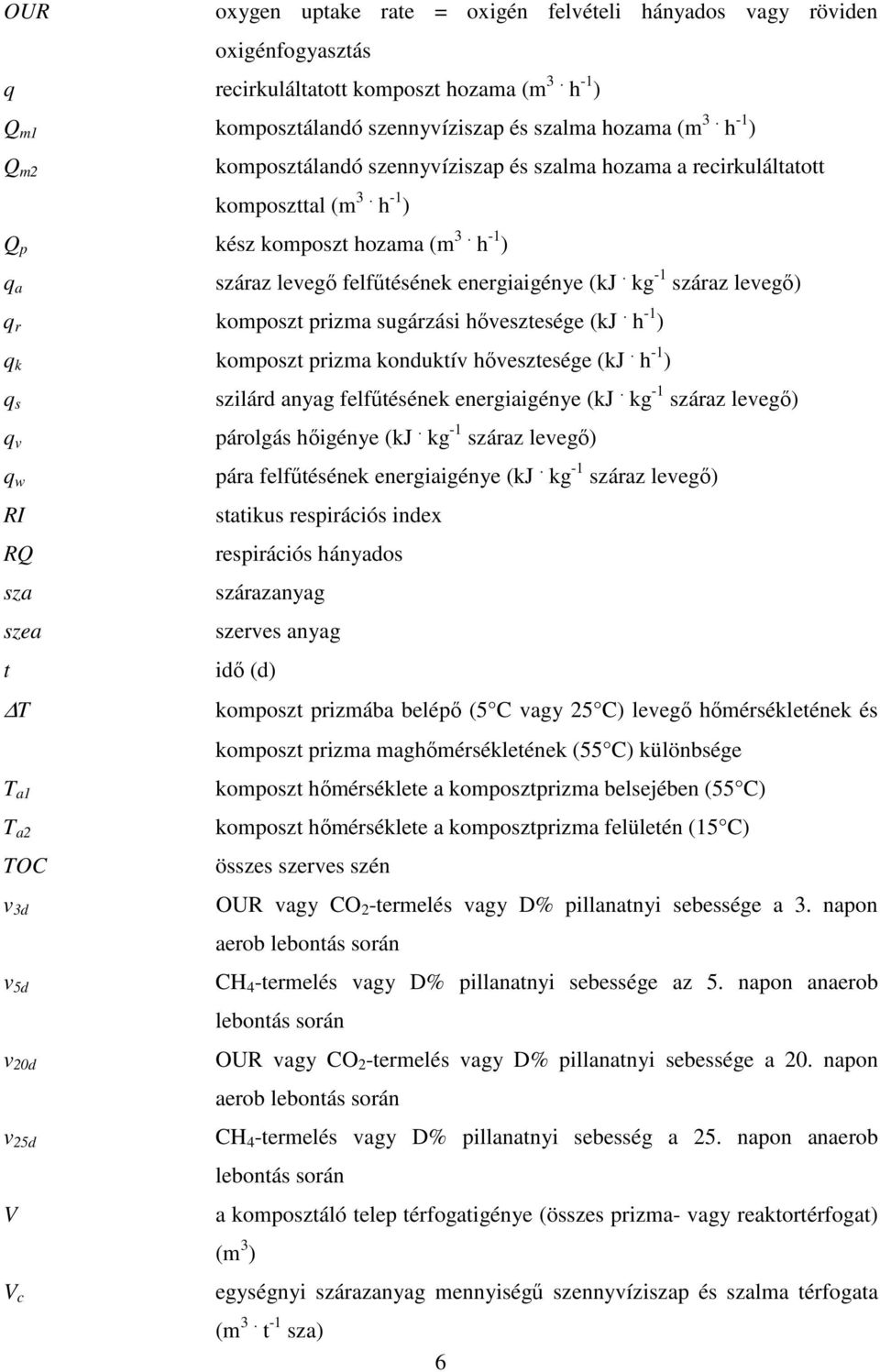 kg -1 száraz levegő) q r komposzt prizma sugárzási hővesztesége (kj. h -1 ) q k komposzt prizma konduktív hővesztesége (kj.