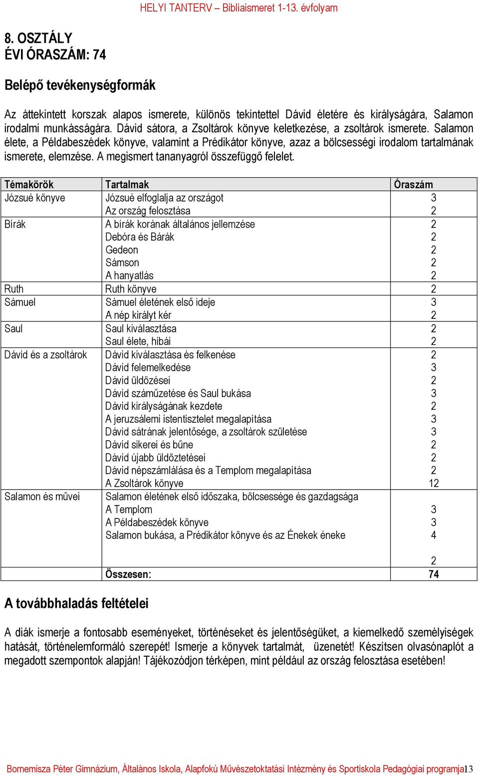 A megismert tananyagról összefüggő felelet.