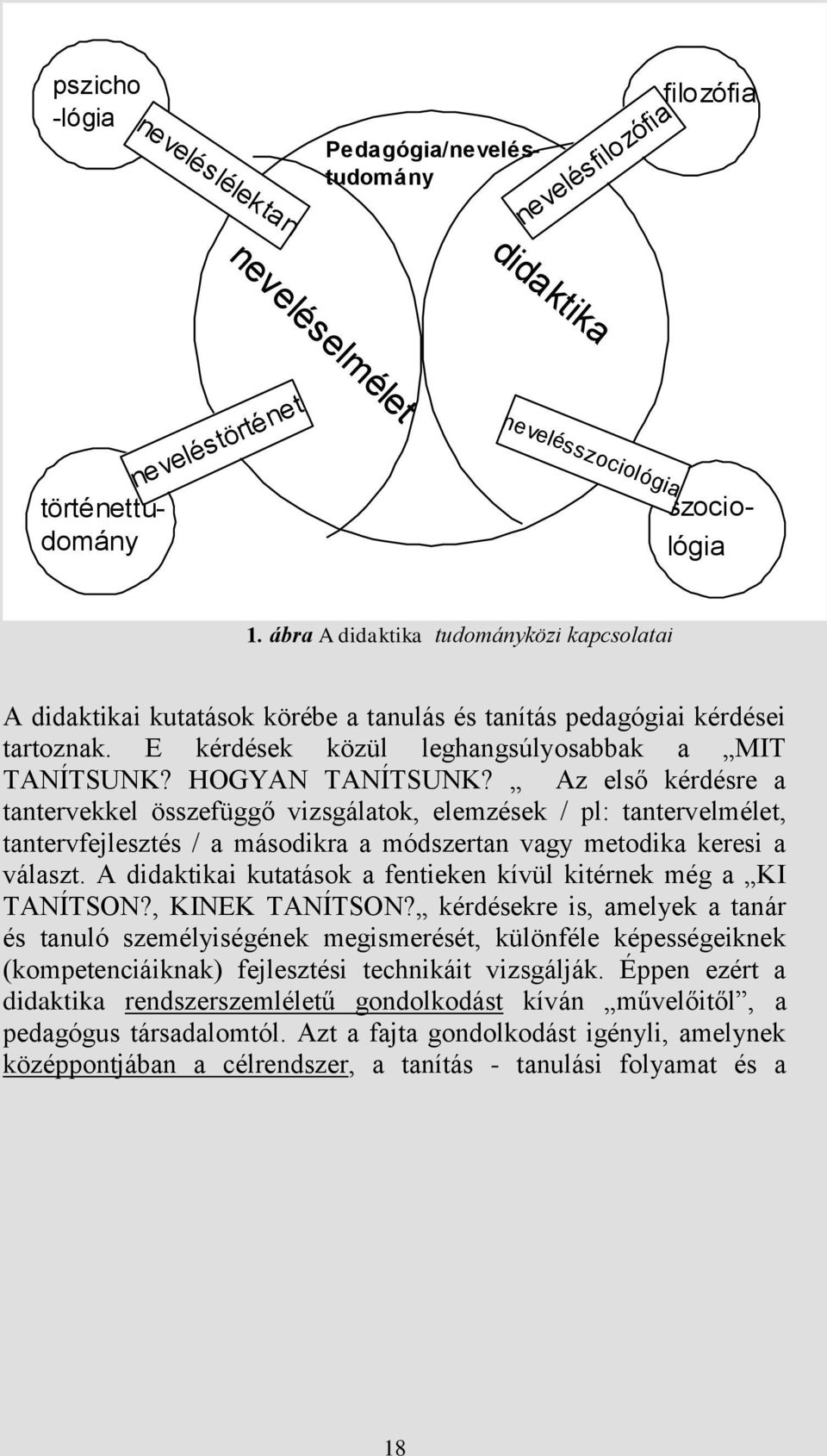 Az első kérdésre a tantervekkel összefüggő vizsgálatok, elemzések / pl: tantervelmélet, tantervfejlesztés / a másodikra a módszertan vagy metodika keresi a választ.