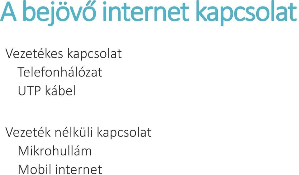 Telefonhálózat UTP kábel