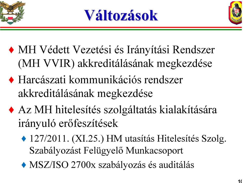 hitelesítés szolgáltatás kialakítására irányuló erőfeszítések 127/2011. (XI.25.