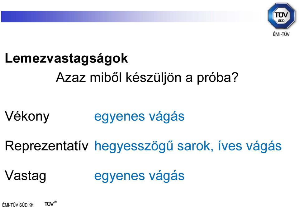 Vékony egyenes vágás