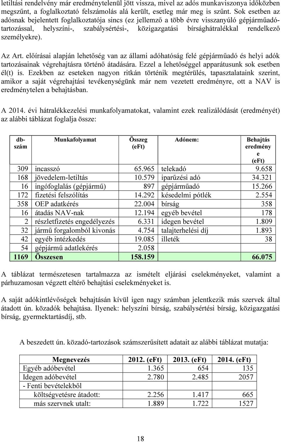 személyekre). Az Art. előírásai alapján lehetőség van az állami adóhatóság felé gépjárműadó és helyi adók tartozásainak végrehajtásra történő átadására.