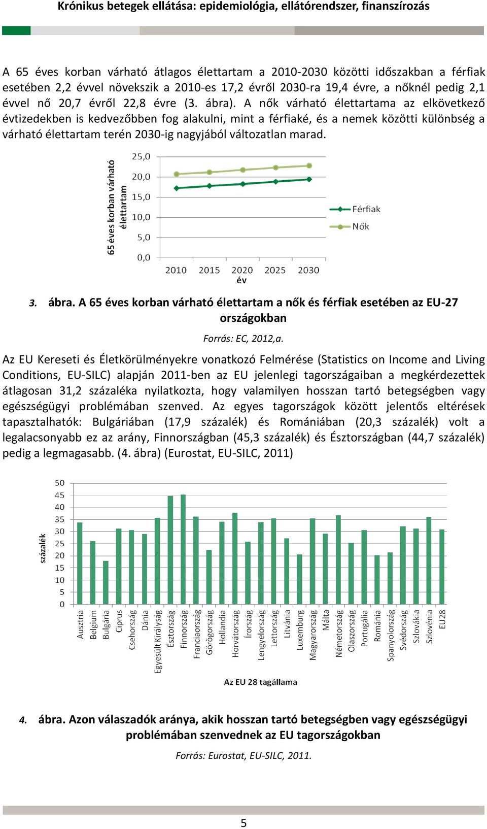 A nők várható élettartama az elkövetkező évtizedekben is kedvezőbben fog alakulni, mint a férfiaké, és a nemek közötti különbség a várható élettartam terén 2030-ig nagyjából változatlan marad. 3.