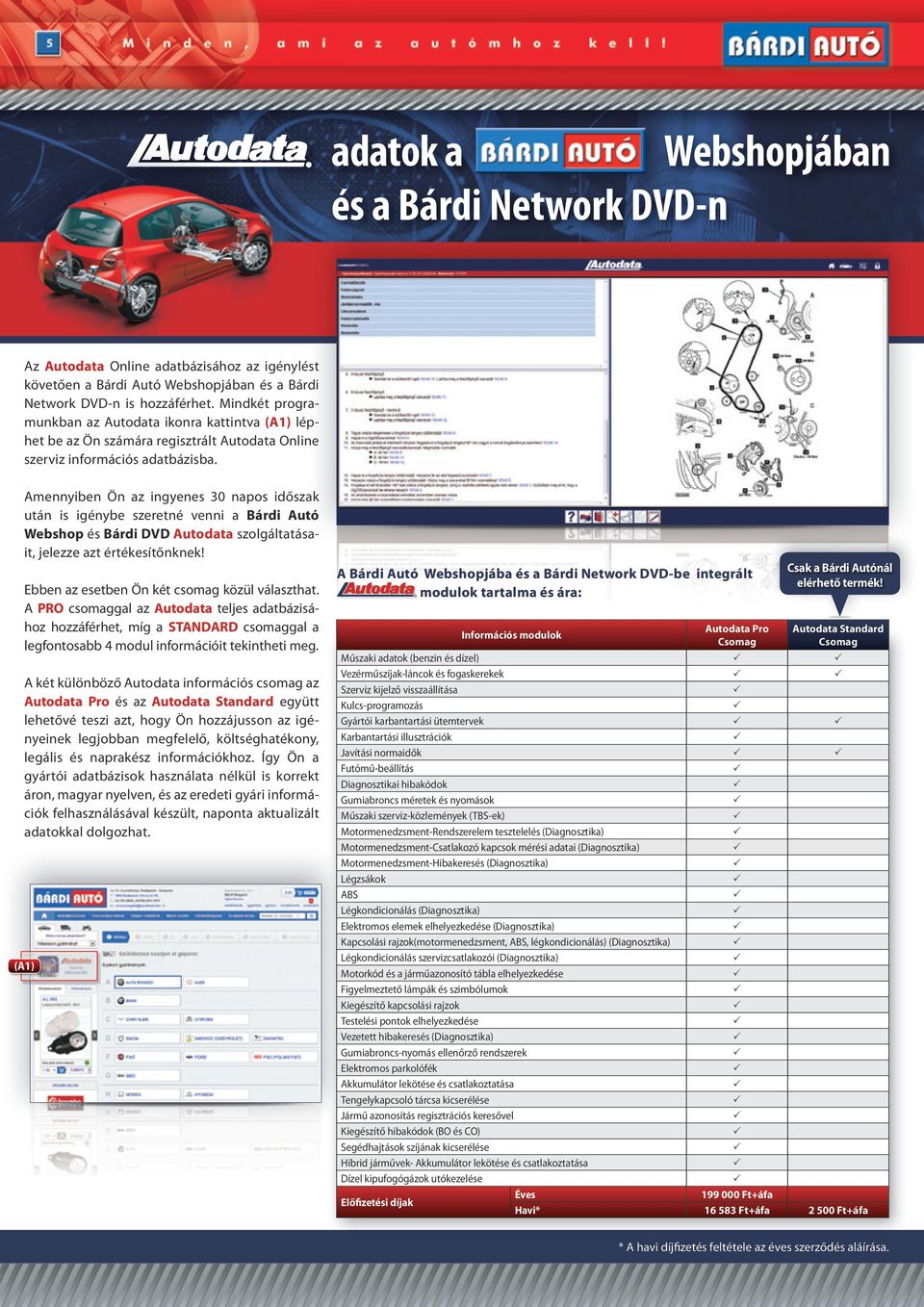 Amennyiben Ön az ingyenes 30 napos időszak után is igénybe szeretné venni a Bárdi Autó Webshop és Bárdi DVD Autodata szolgáltatásait, jelezze azt értékesítőnknek!