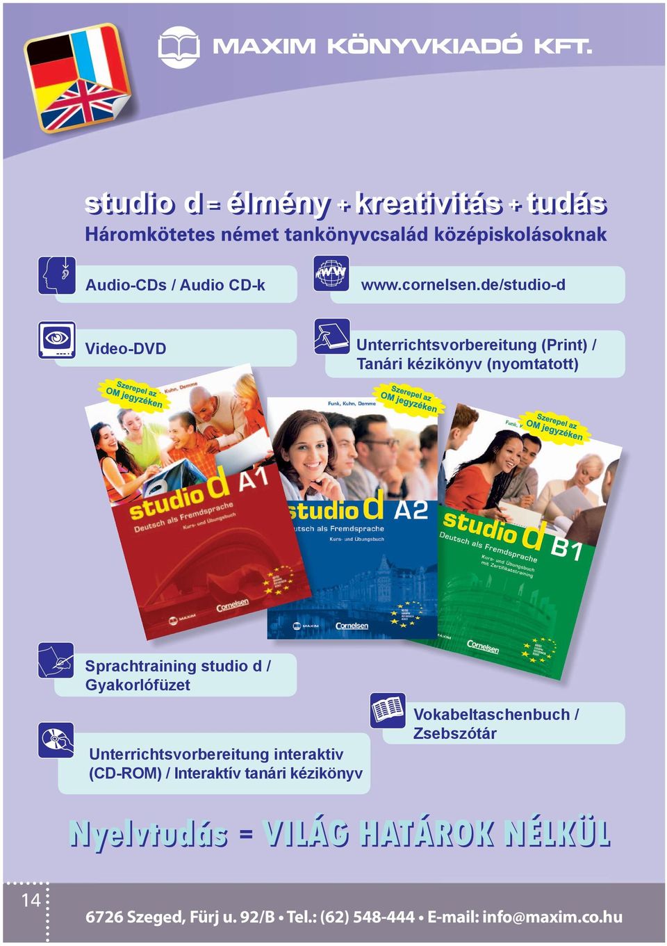 Sprachtraining studio d / Gyakorlófüzet Unterrichtsvorbereitung interaktiv (CD-ROM) /