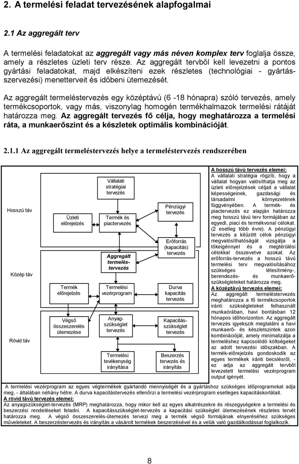 Az aggregált termeléstervezés egy középtávú (6-18 hónapra) szóló tervezés, amely termékcsoportok, vagy más, viszonylag homogén termékhalmazok termelési rátáját határozza meg.