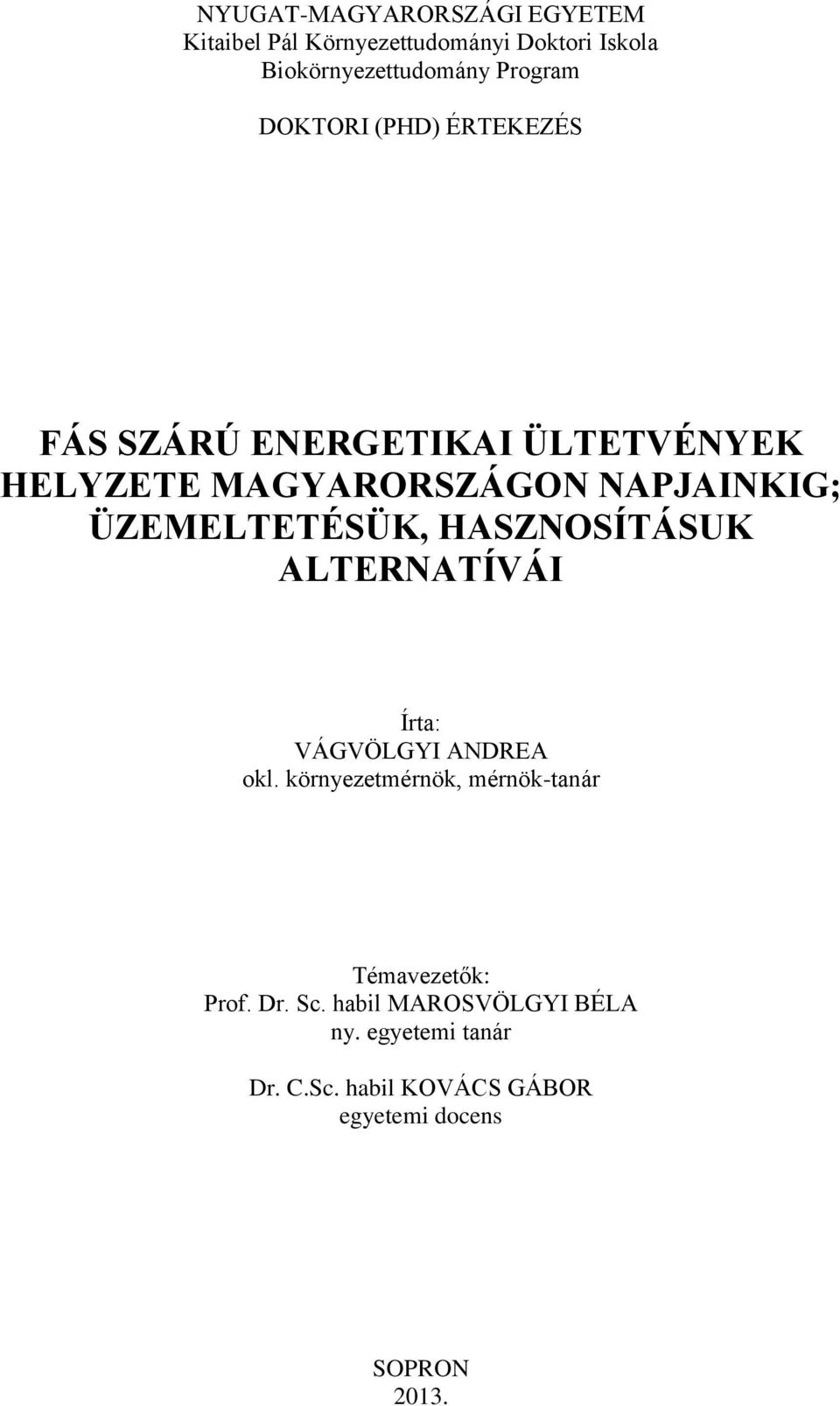 ÜZEMELTETÉSÜK, HASZNOSÍTÁSUK ALTERNATÍVÁI Írta: VÁGVÖLGYI ANDREA okl.