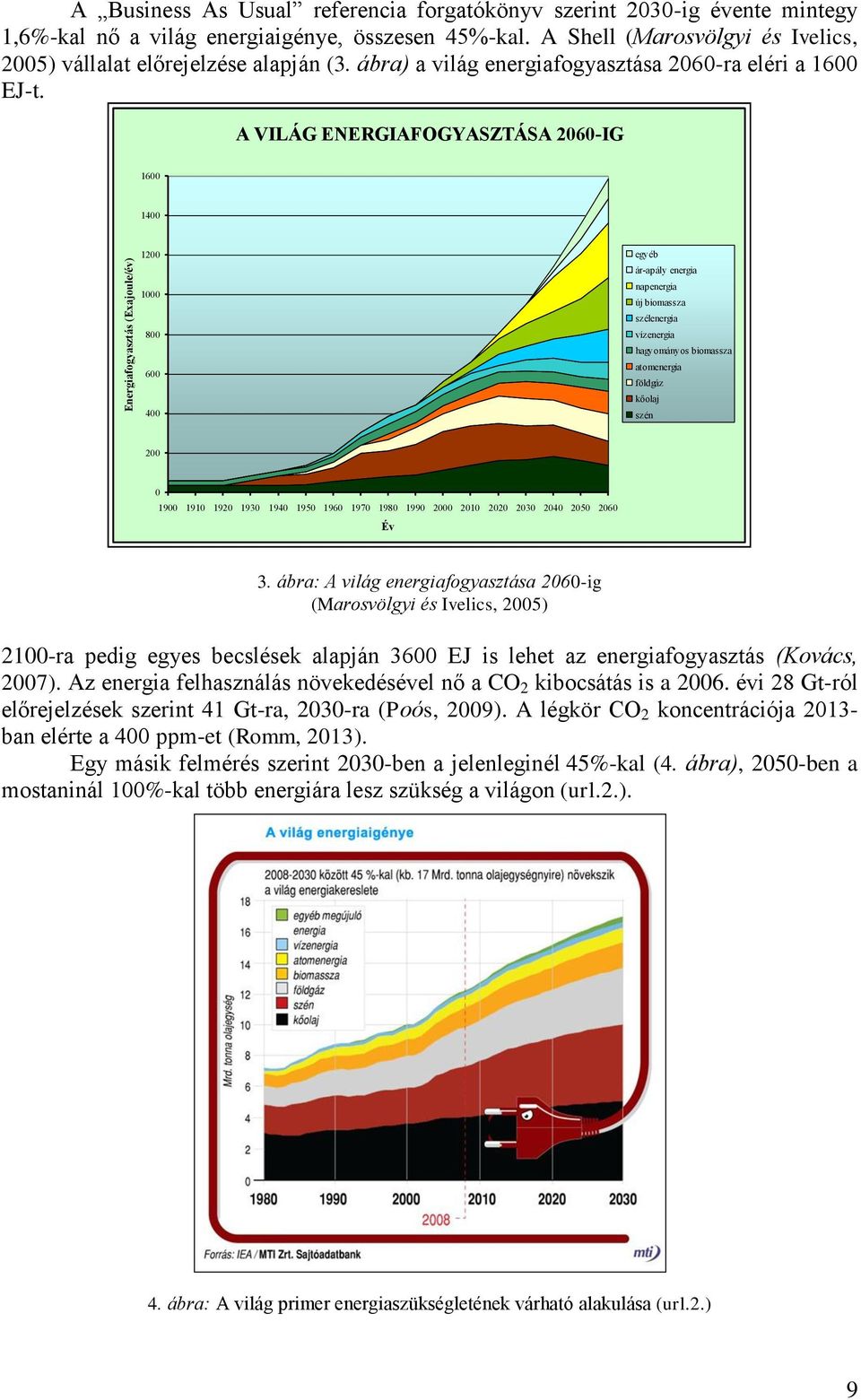 A VILÁG ENERGIAFOGYASZTÁSA 2060-IG 1600 1400 1200 1000 800 600 400 egyéb ár-apály energia napenergia új biomassza szélenergia vízenergia hagyományos biomassza atomenergia földgáz kőolaj szén 200 0