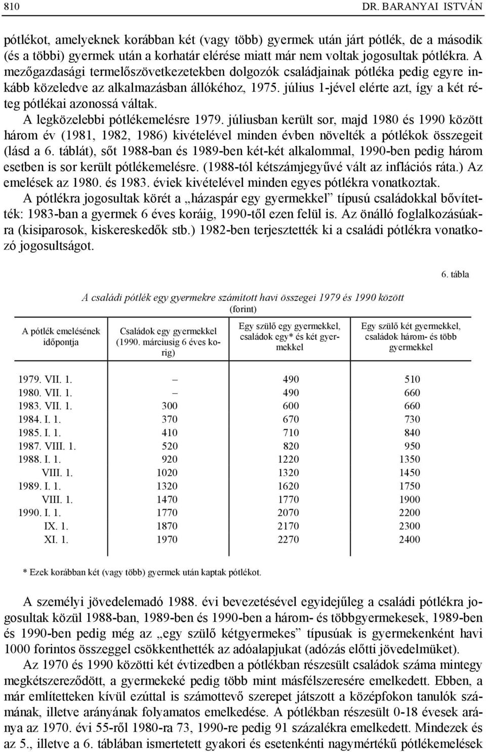 július 1-jével elérte azt, így a két réteg pótlékai azonossá váltak. A legközelebbi pótlékemelésre 1979.