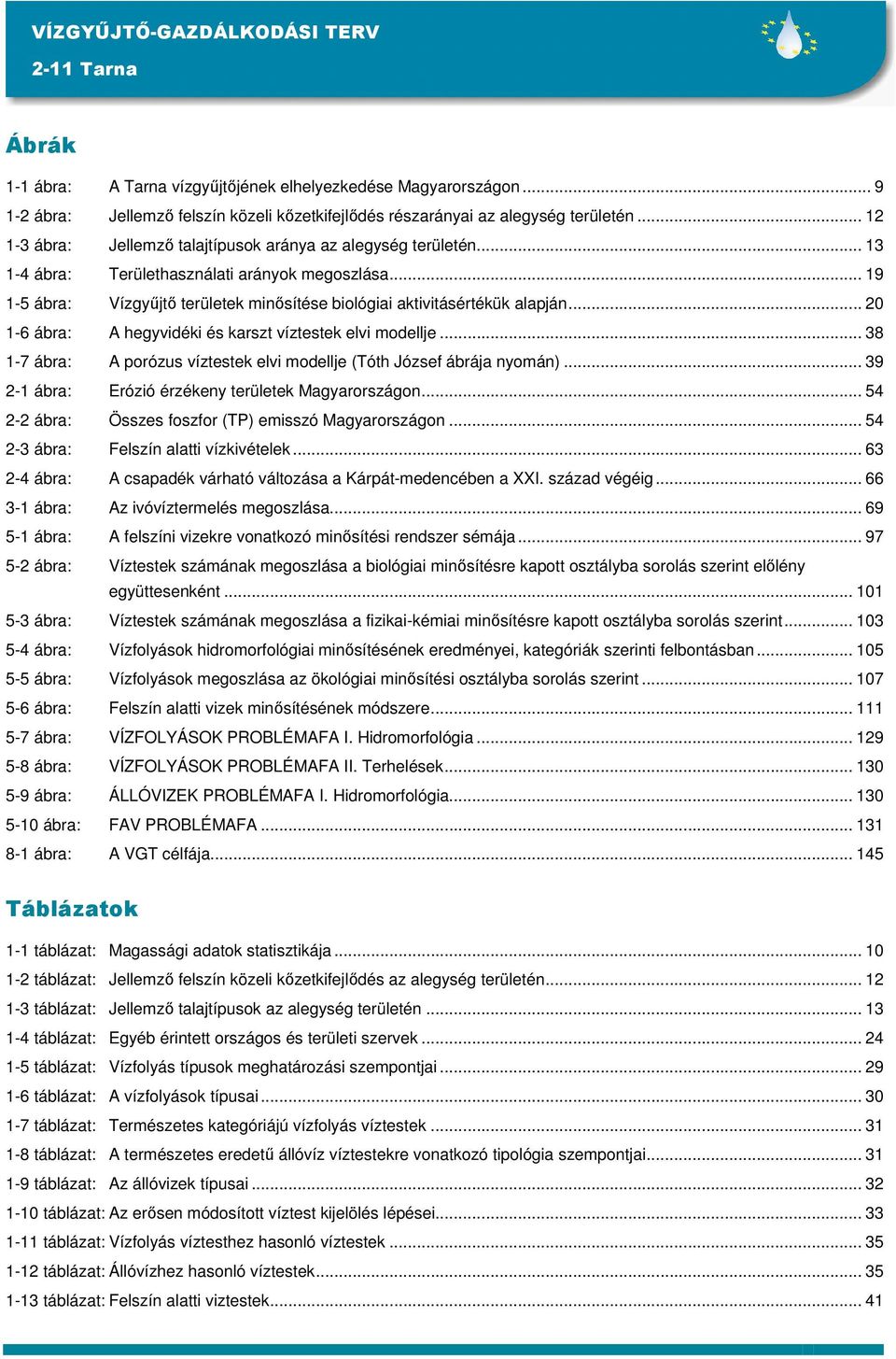 .. 20 1-6 ábra: A hegyvidéki és karszt víztestek elvi modellje... 38 1-7 ábra: A porózus víztestek elvi modellje (Tóth József ábrája nyomán)... 39 2-1 ábra: Erózió érzékeny területek Magyarországon.