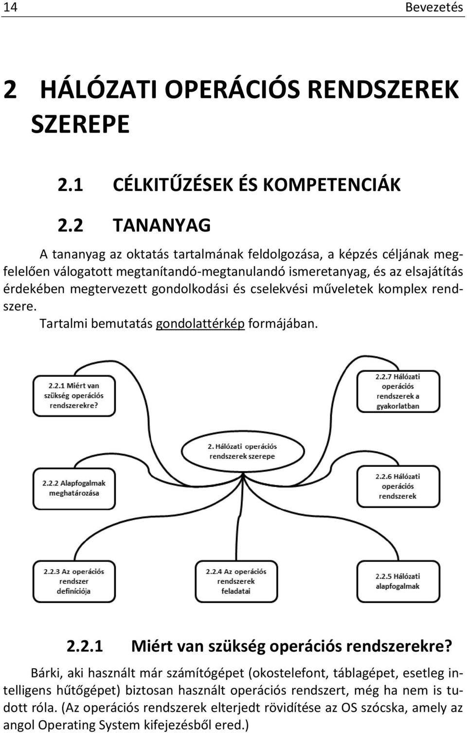 megtervezett gondolkodási és cselekvési műveletek komplex rendszere. Tartalmi bemutatás gondolattérkép formájában. 2.2.1 Miért van szükség operációs rendszerekre?