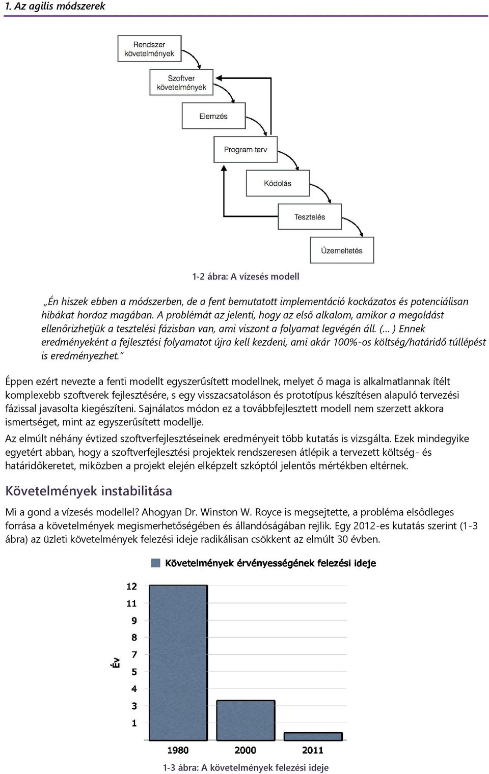 ( ) Ennek eredményeként a fejlesztési folyamatot újra kell kezdeni, ami akár 100%-os költség/határidő túllépést is eredményezhet.