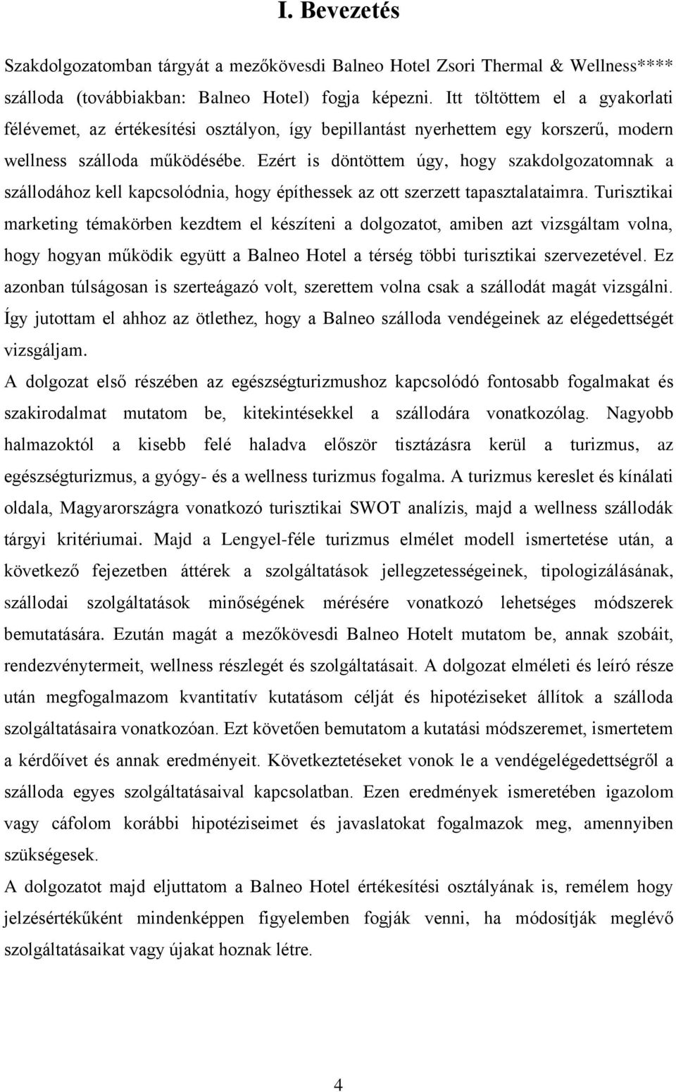 Ezért is döntöttem úgy, hogy szakdolgozatomnak a szállodához kell kapcsolódnia, hogy építhessek az ott szerzett tapasztalataimra.