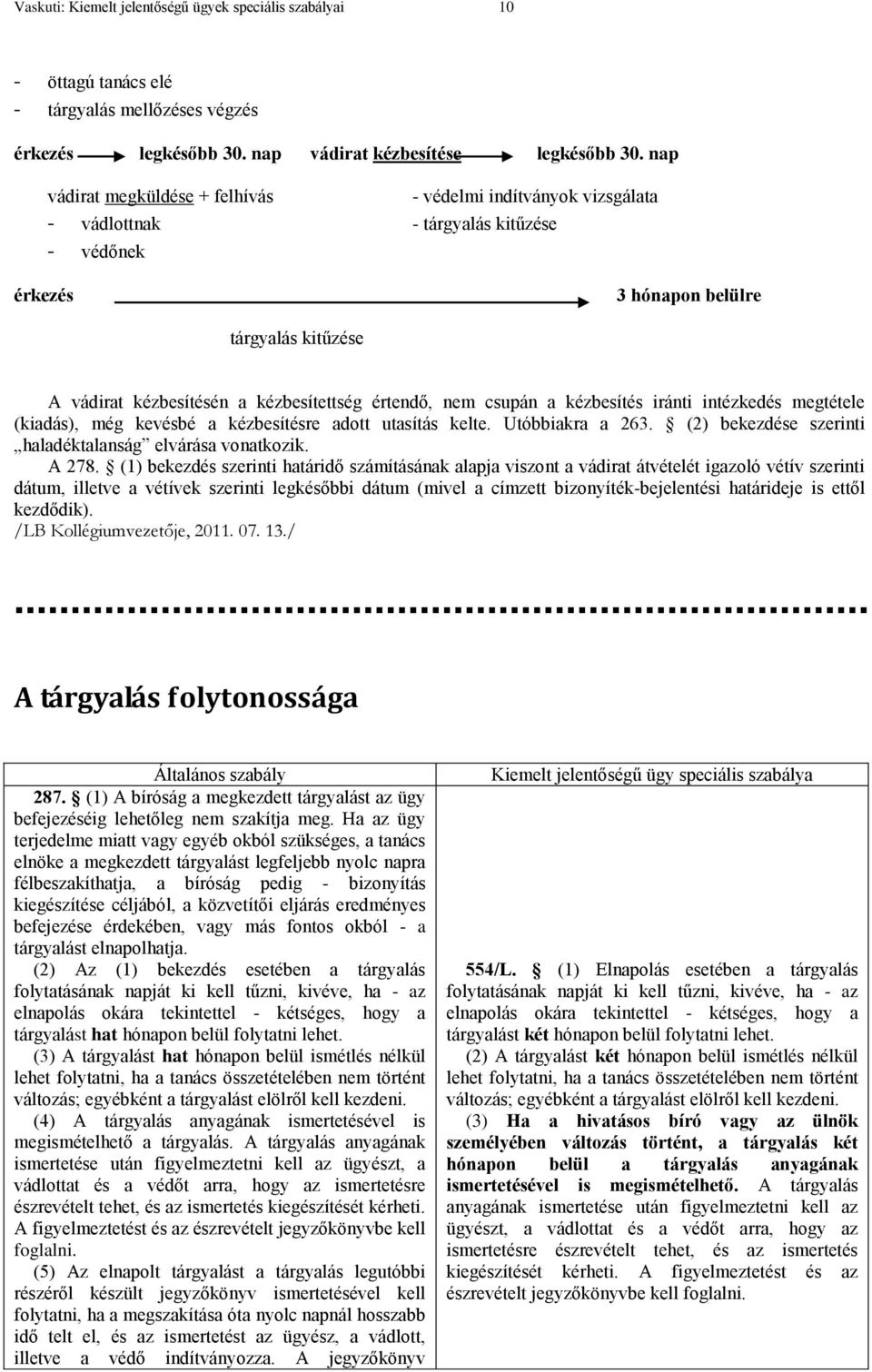 nem csupán a kézbesítés iránti intézkedés megtétele (kiadás), még kevésbé a kézbesítésre adott utasítás kelte. Utóbbiakra a 263. (2) bekezdése szerinti haladéktalanság elvárása vonatkozik. A 278.