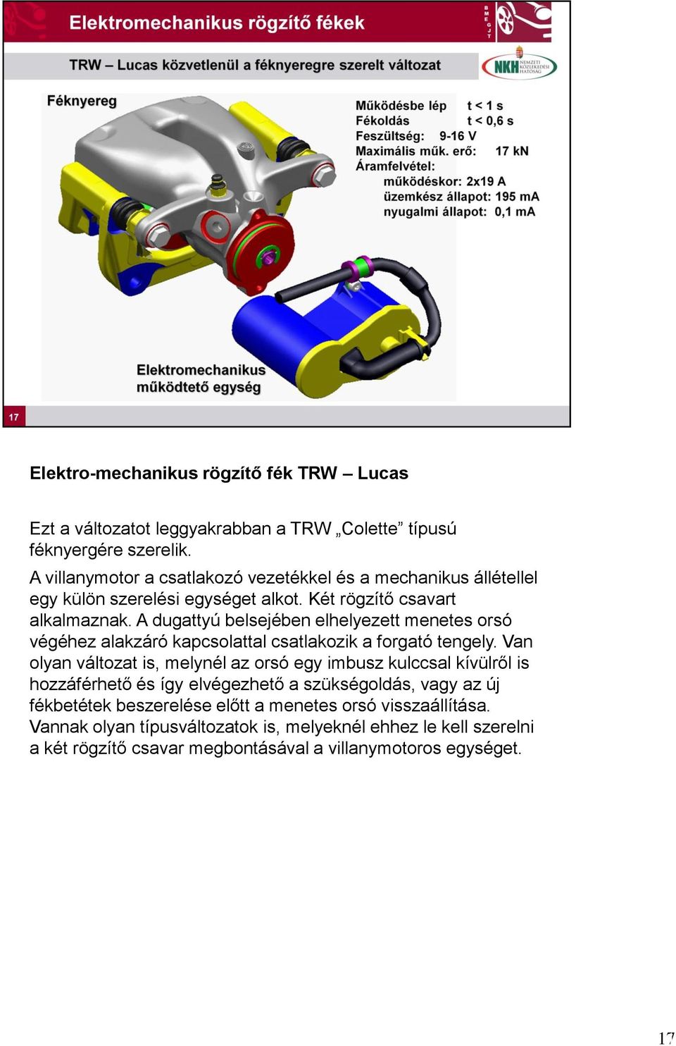 A dugattyú belsejében elhelyezett menetes orsó végéhez alakzáró kapcsolattal csatlakozik a forgató tengely.