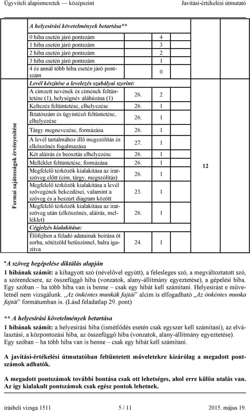 2 Keltezés feltüntetése, elhelyezése 26. 1 Iktatószám és ügyintéző feltüntetése, elhelyezése 26. 1 Tárgy megnevezése, formázása 26. 1 A levél tartalmához illő megszólítás és elköszönés fogalmazása 27.