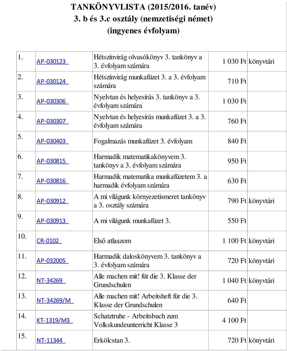 AP-030815 AP-030816 AP-030912 AP-030913 Harmadik matematikakönyvem 3. tankönyv a 3. Harmadik matematika munkafüzetem 3. a harmadik A mi világunk környezetismeret tankönyv a 3.