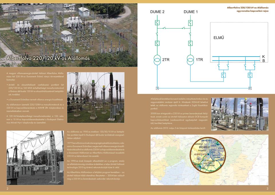 Dunamenti Erőműben termelt villamos energia kiszállítását. Az alállomáson üzemelő 220/120kV-os transzformátorok és a 220 kv-os kapcsolóberendezés a MAVIR ZRt. tulajdonában és üzemeltetésében vannak.