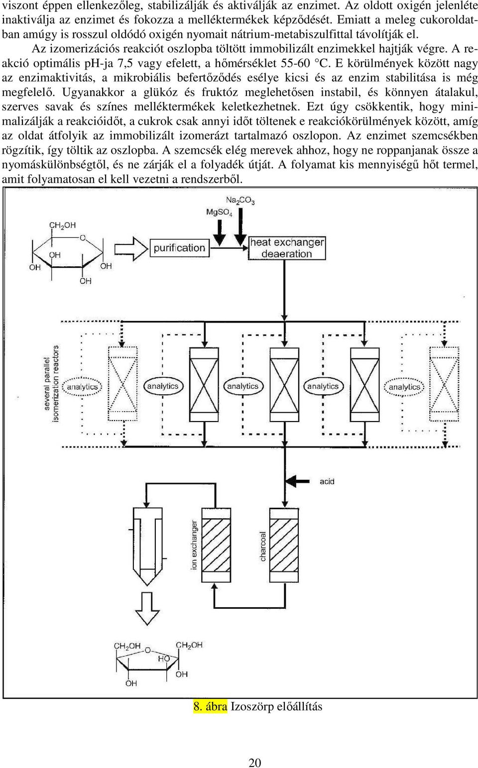 A reakció optimális ph-ja 7,5 vagy efelett, a hőmérséklet 55-60 C. E körülmények között nagy az enzimaktivitás, a mikrobiális befertőződés esélye kicsi és az enzim stabilitása is még megfelelő.