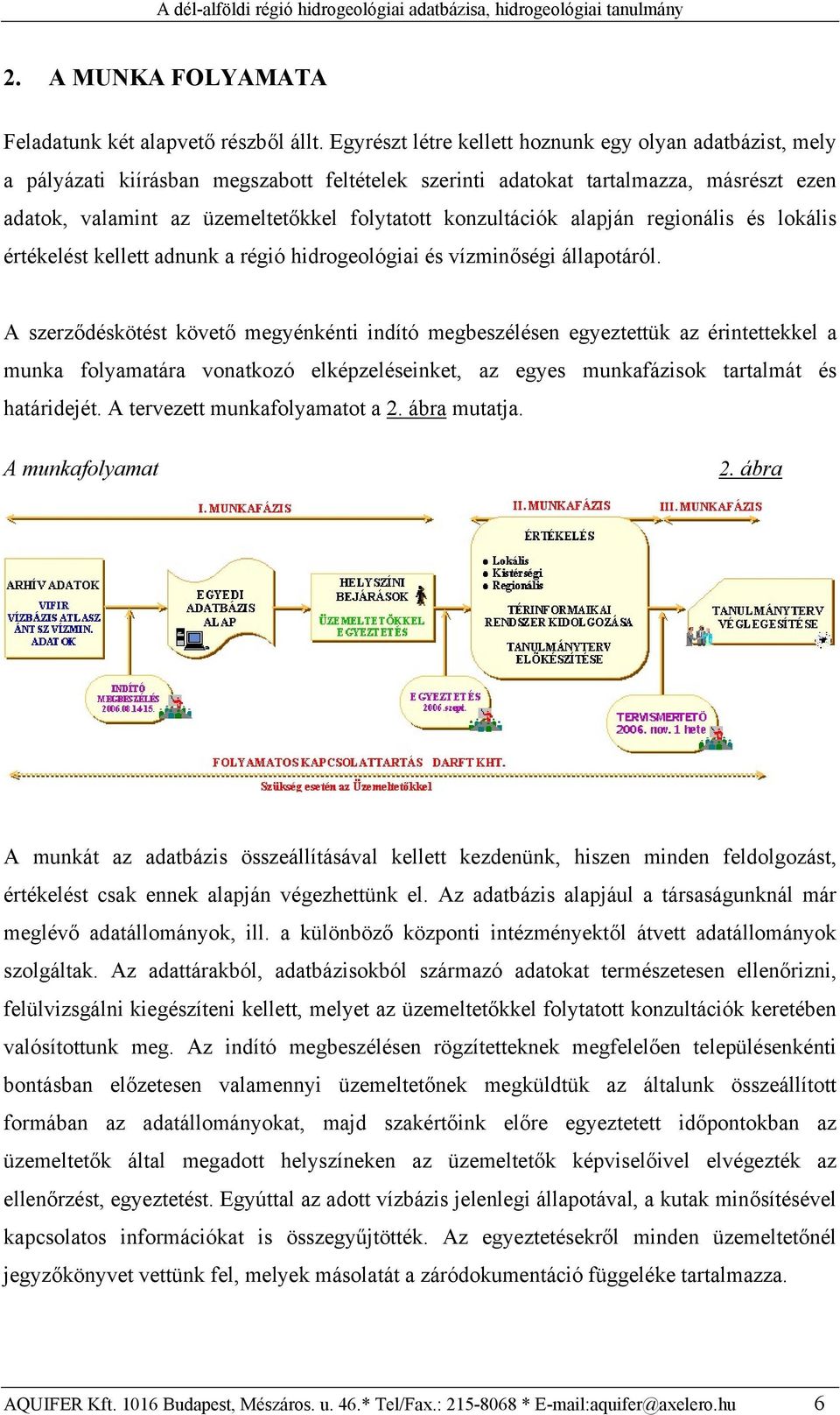 konzultációk alapján regionális és lokális értékelést kellett adnunk a régió hidrogeológiai és vízminőségi állapotáról.