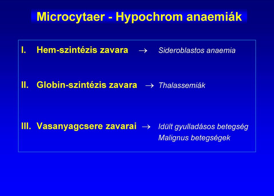 Globin-szintézis zavara Thalassemiák III.