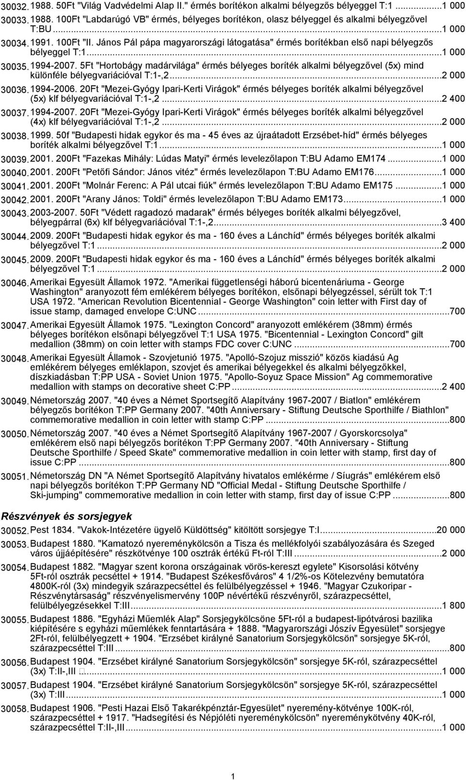 5Ft "Hortobágy madárvilága" érmés bélyeges boríték alkalmi bélyegzővel (5x) mind különféle bélyegvariációval T:1-,2...2 000 30036.1994-2006.